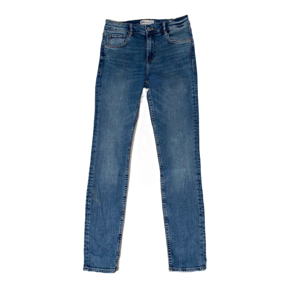 Zara Faded Denim Straight Leg Jeans  Size 4